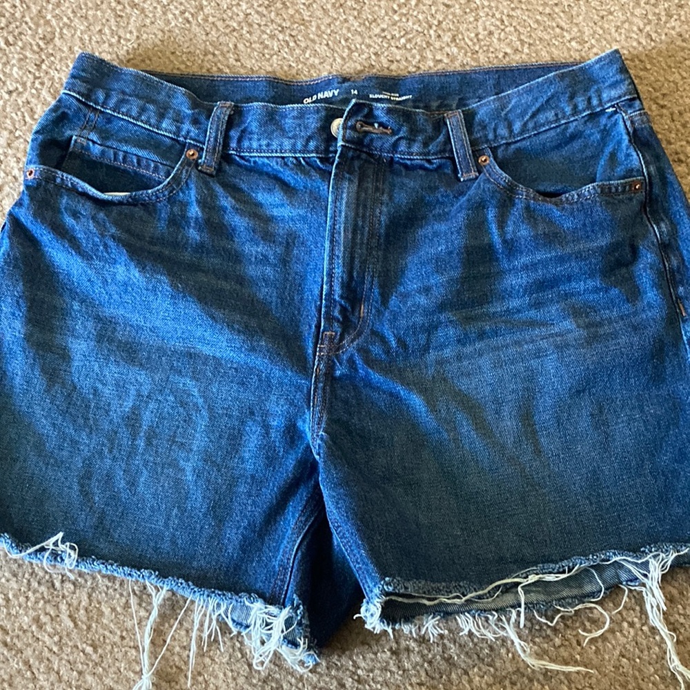Old Navy High Rise Slouchy Straight Jean Shorts